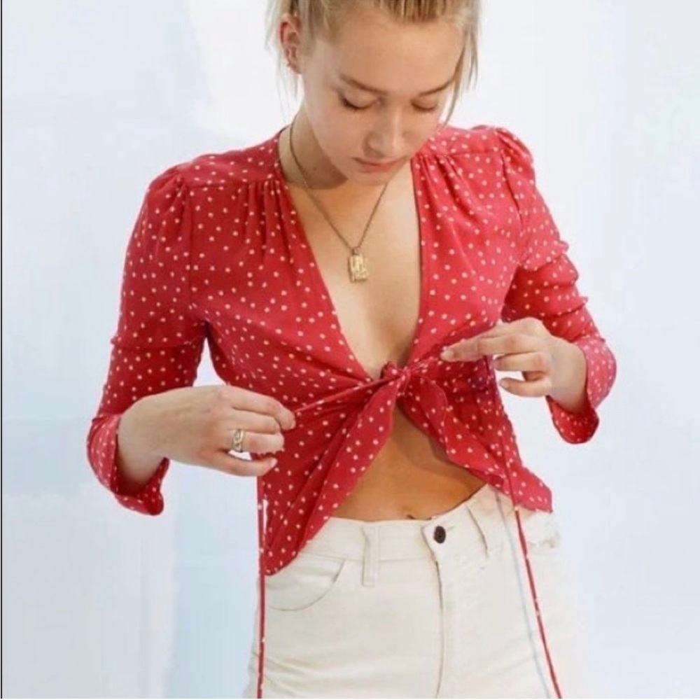 Silk Printed Button-Up Top